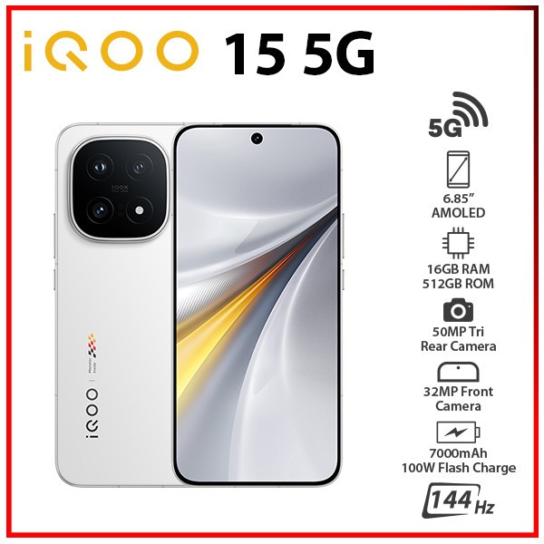 (Unlocked) iQOO 15 5G 16GB+512GB LEGEND Dual SIM Octa Core Android Cell Phone