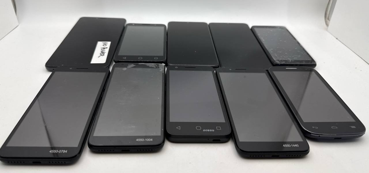 Lot of 10 Android Smartphones Alcatel 3V 1X 3H Plus Pop C5 Revvl 4 No Power READ