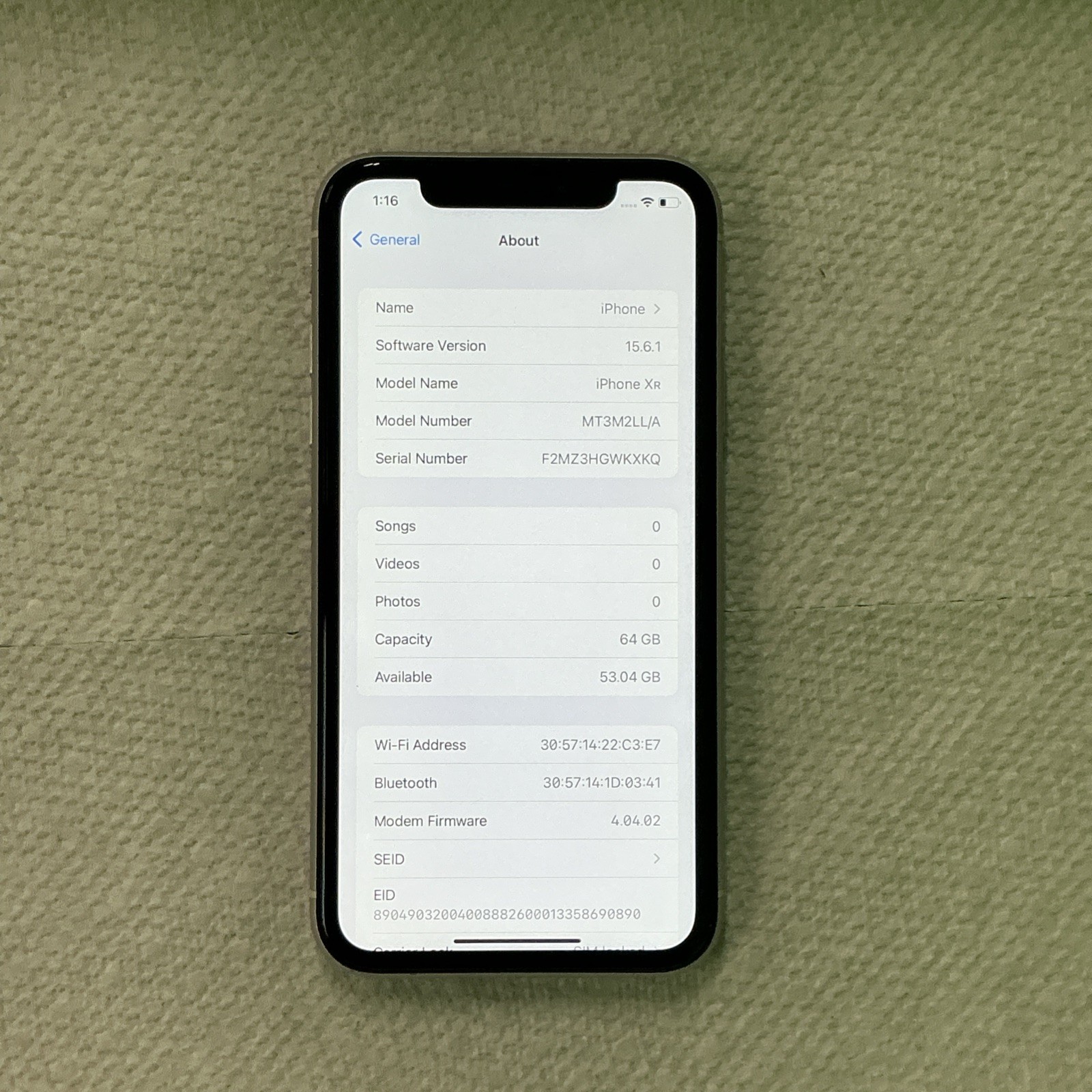 Apple iPhone XR A1984 64GB Black 6.1″ 80% batt | WIFI ONLY