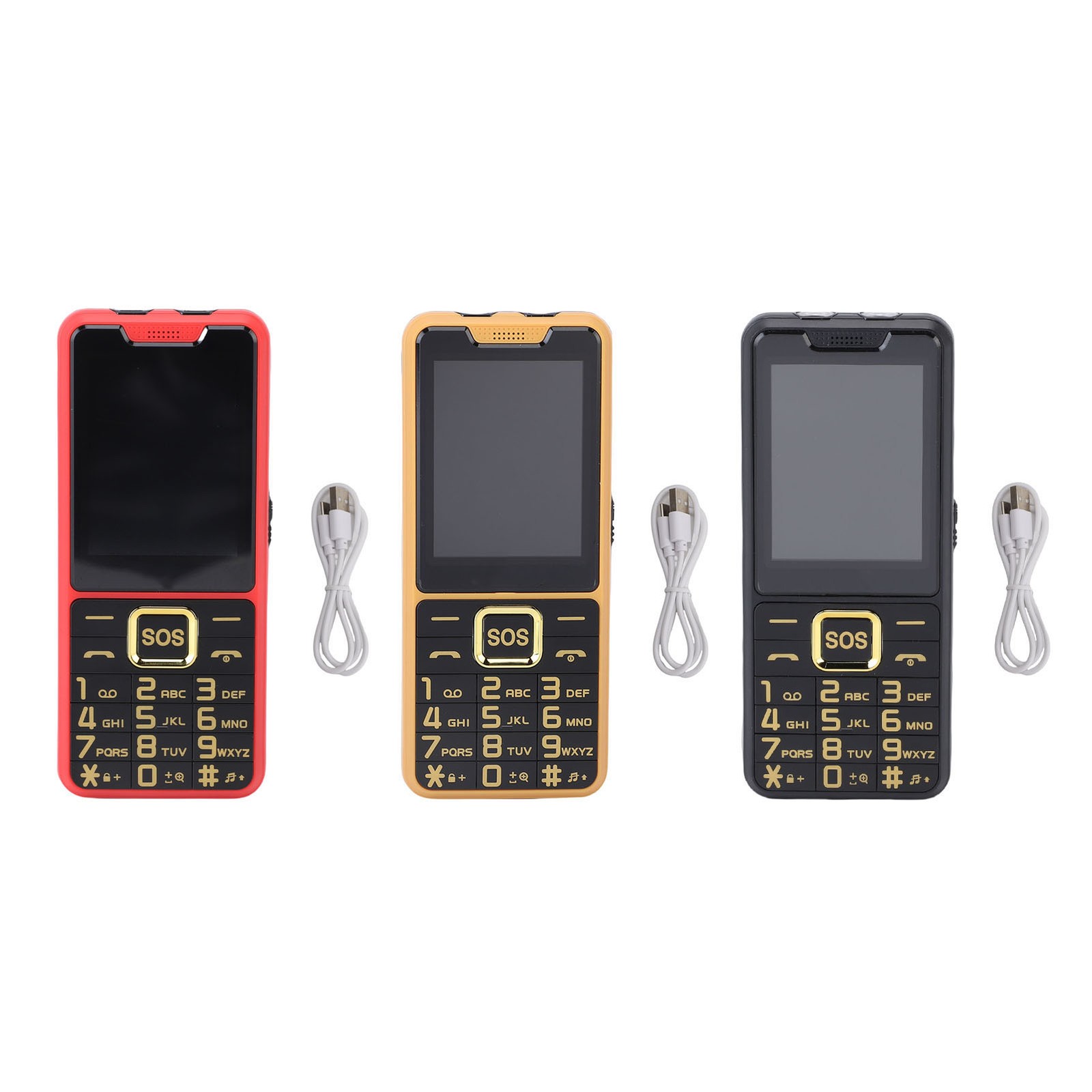 Big Key Phone Ultra Thin 2.6in 2 Flashlight BT 0.3MP Camera Voice Announcement