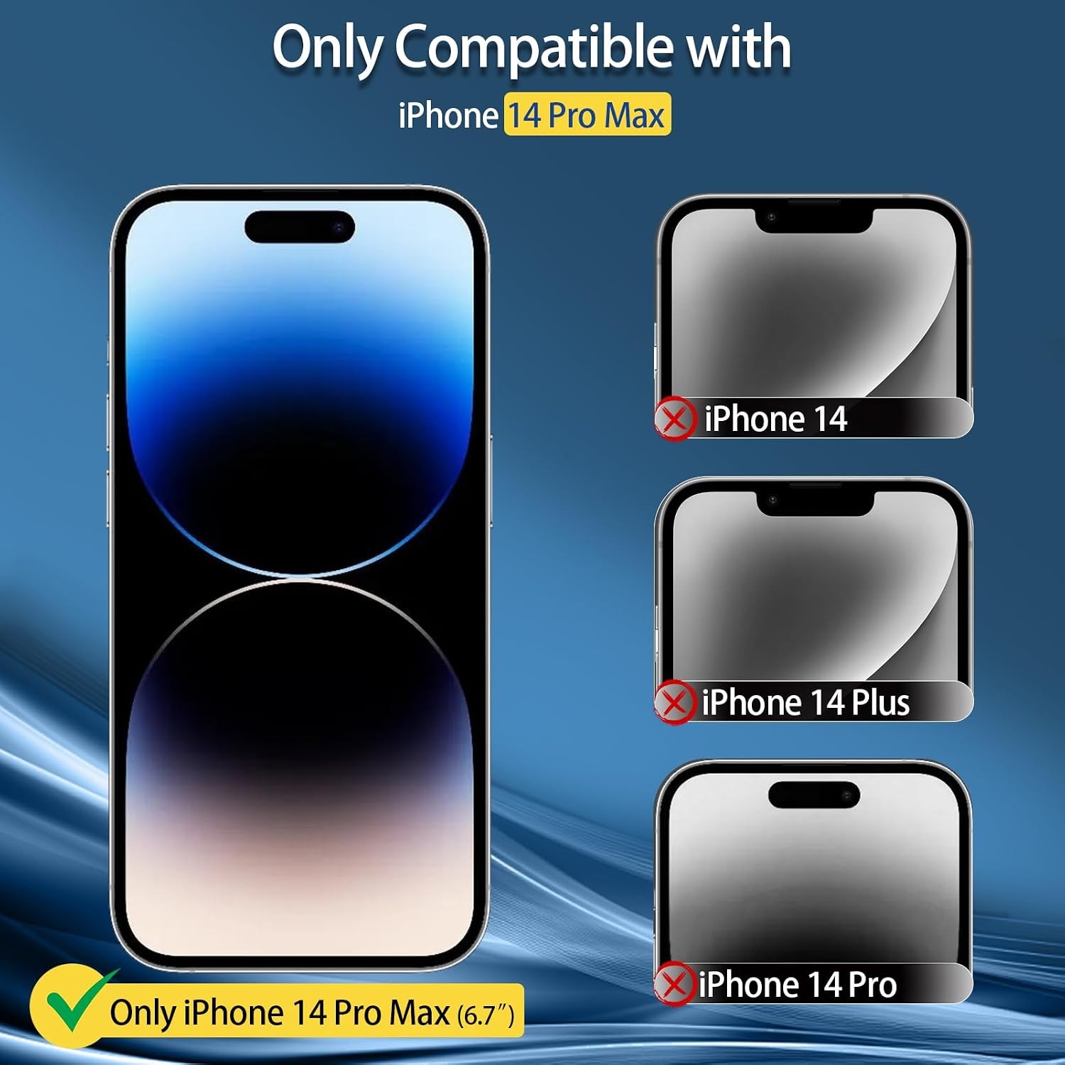 3PCS Screen Protector for iPhone 14 Pro Max 9H Hardness Anti-Scratch Case Friend