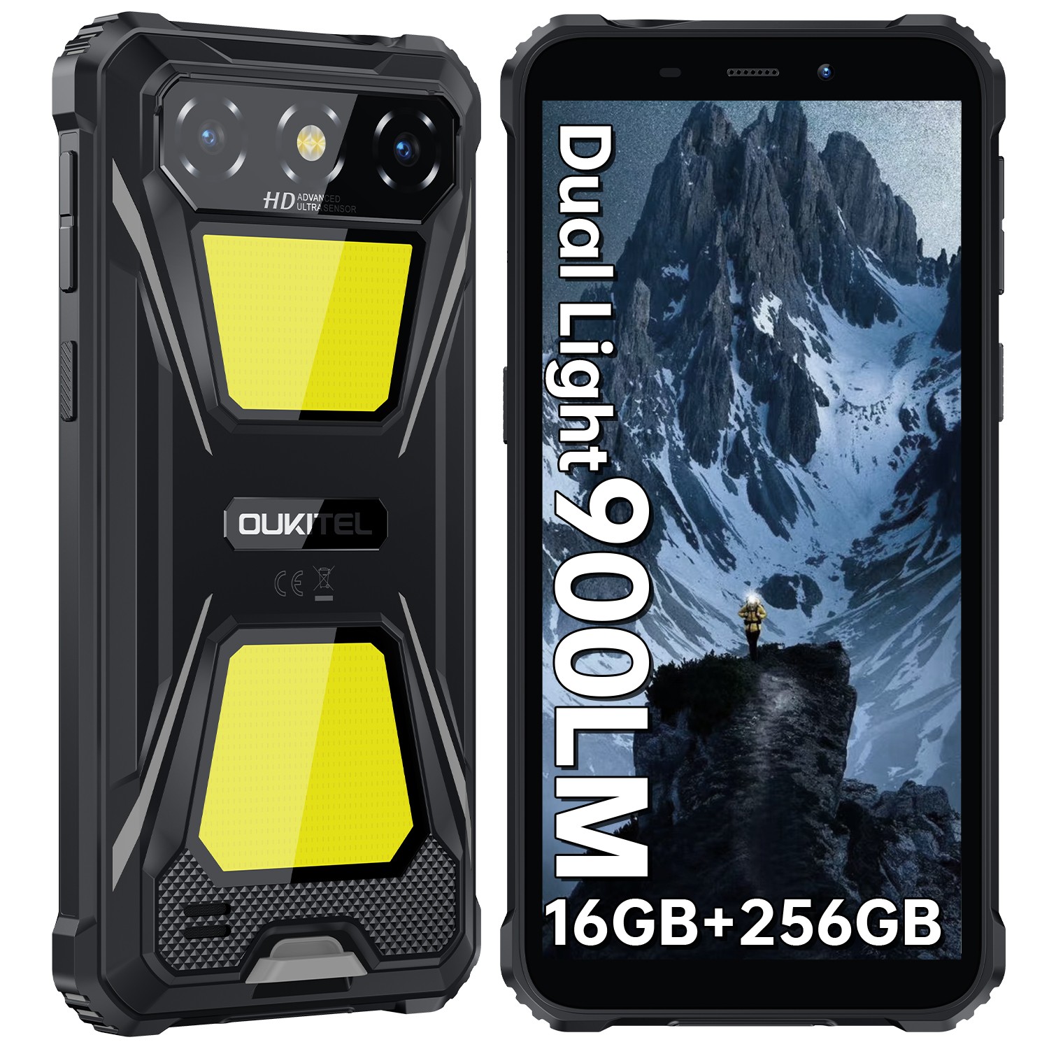 OUKITEL G5 Rugged Smarphone 16GB/256GB 6300mAh Camping Light Dual SIM 4G Phone