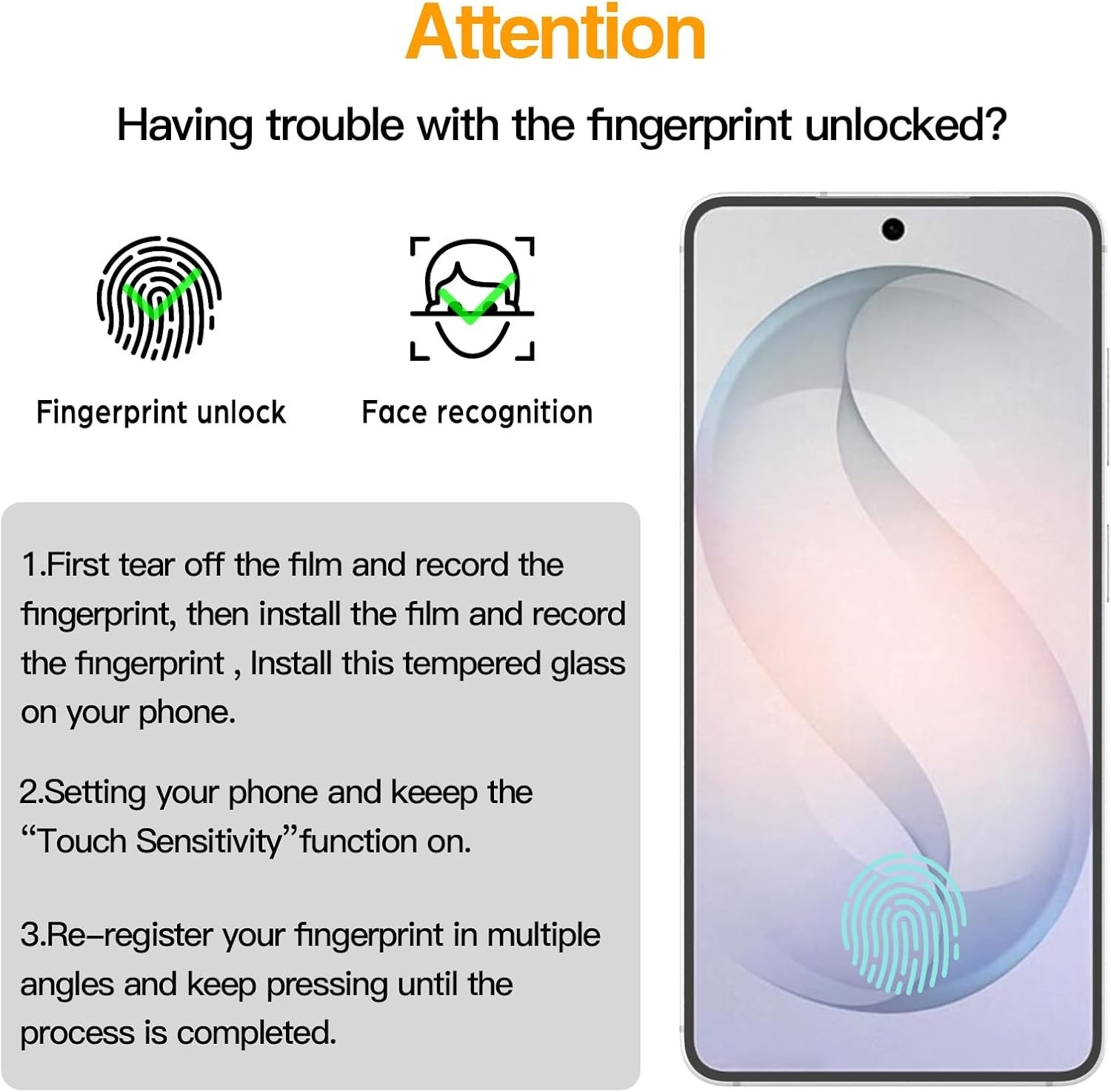 Anoowkoa 3 Pack Glass Screen Protector for Samsung Galaxy S26 & 3 Pack Galaxy S2