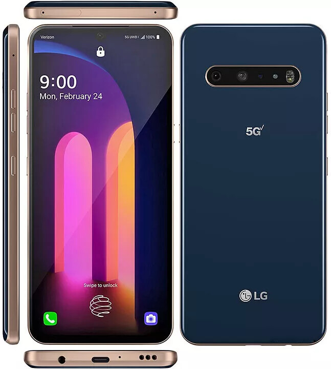 Original Unlocked LG V60 ThinQ 5G UW LM-600AM AT&T 6.8″ 128GB 8GB RAM 64.0MP