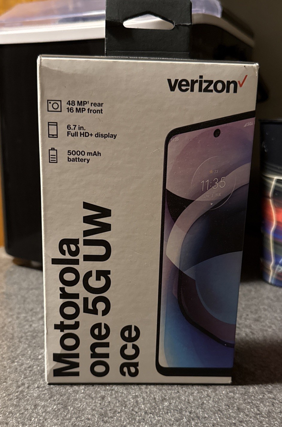 New/Sealed – Verizon Motorola One 5G UW Ace Prepaid – Volcanic Gray – 64GB