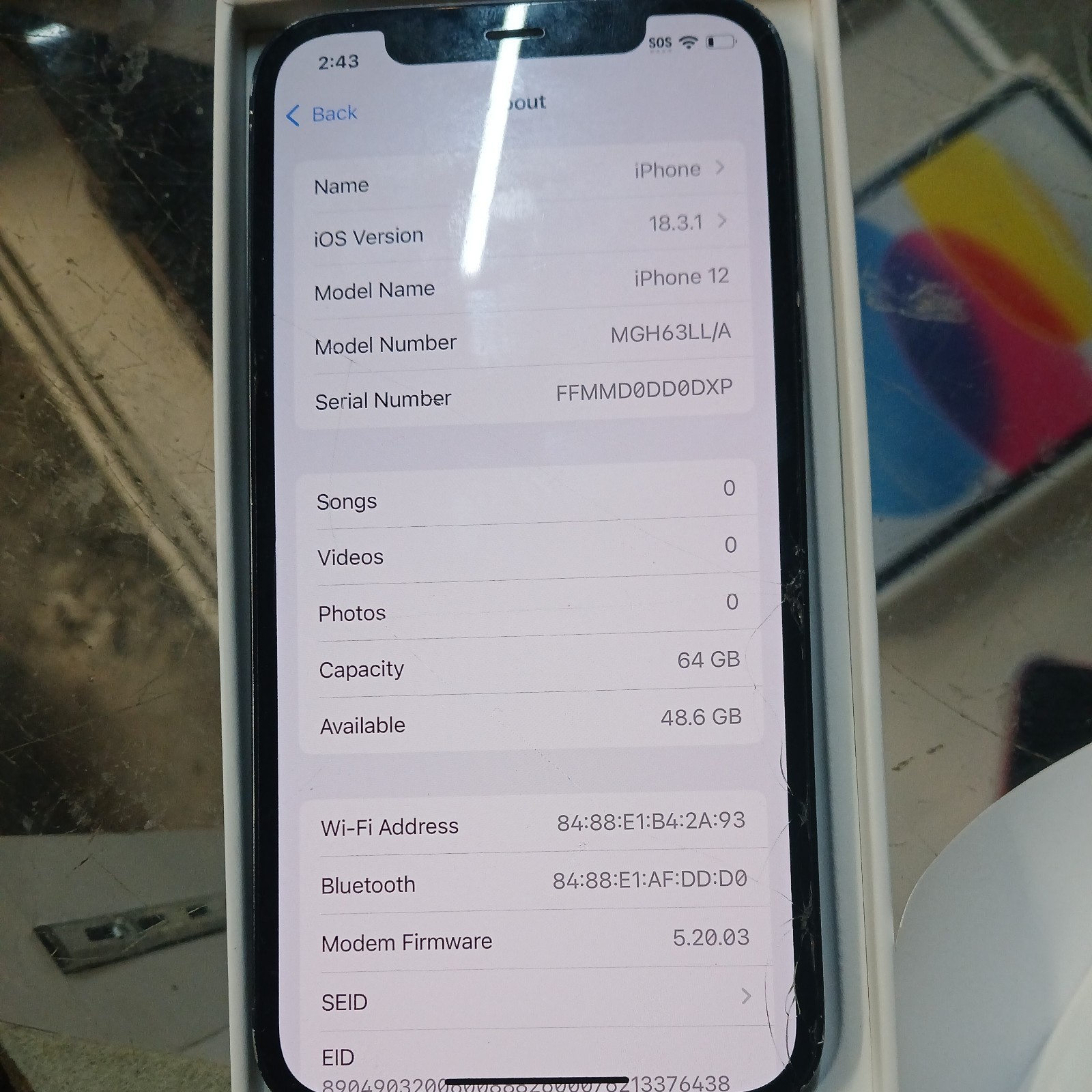 iPhone 12 64GB, Black, Unlocked fort part