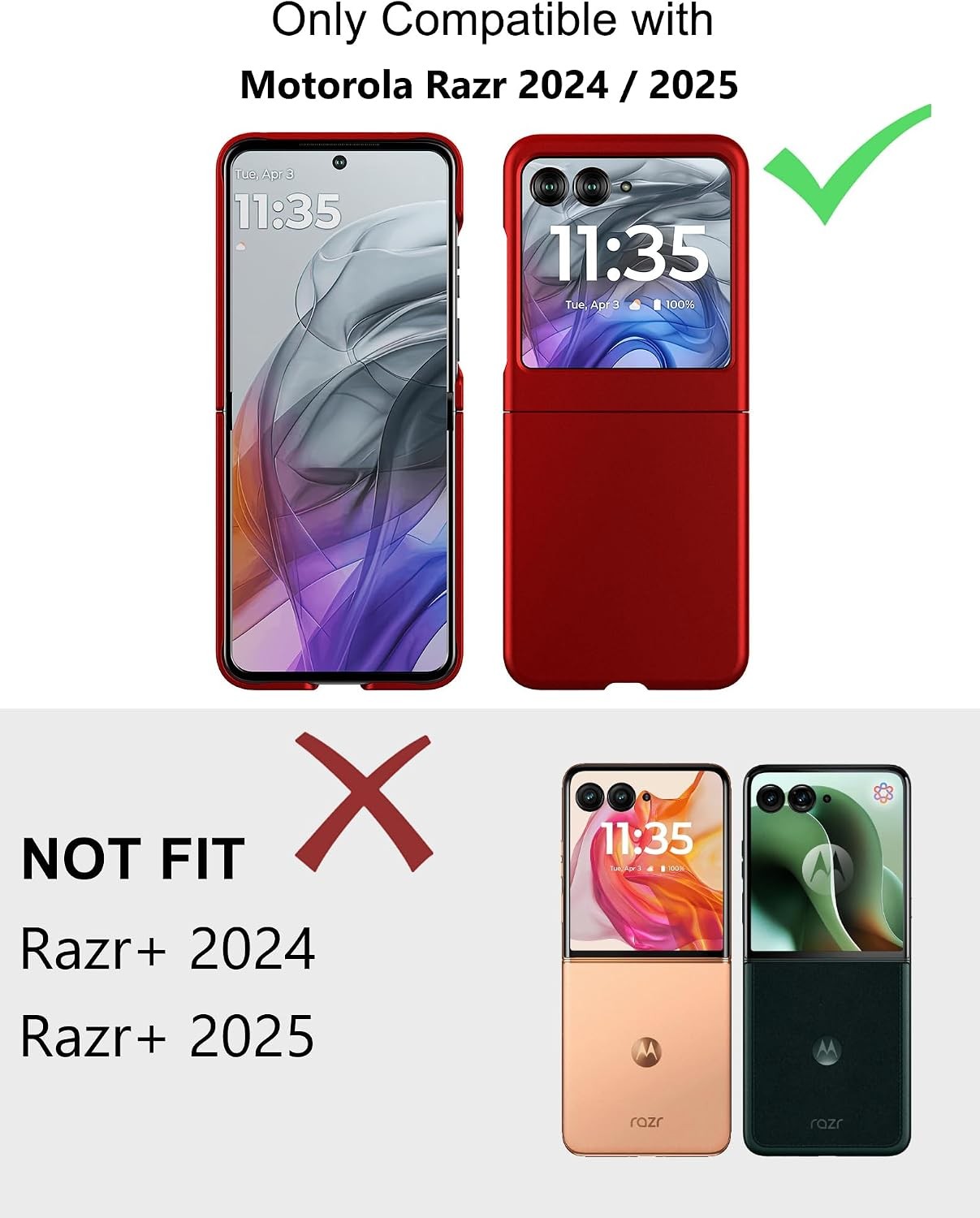 Case for Motorola Razr 2024 / Razr 2025 – Thin Hard Matte Polycarbonate Cover