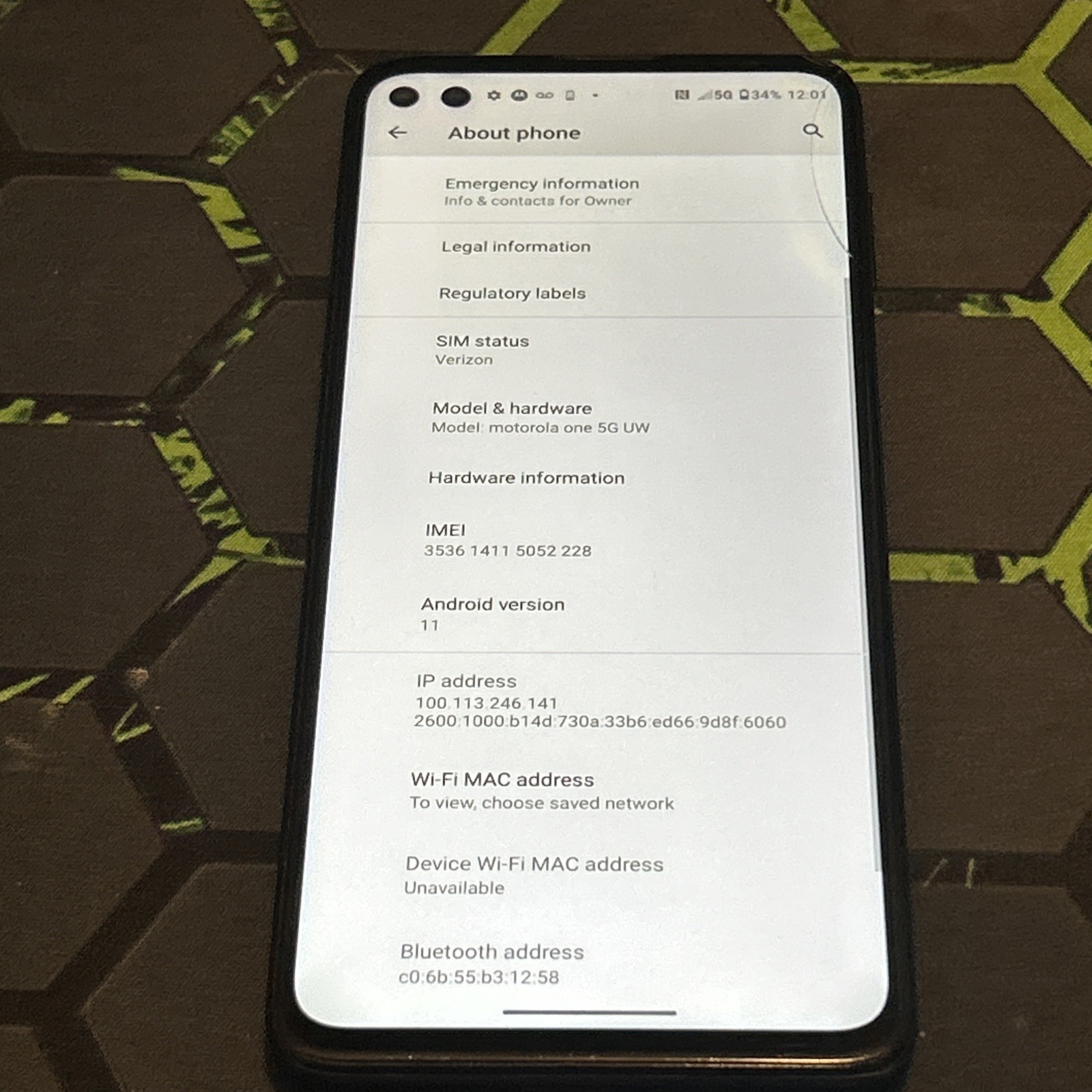 Motorola One 5G UW Ace – 64GB – Gray Smartphone (Verizon Only)