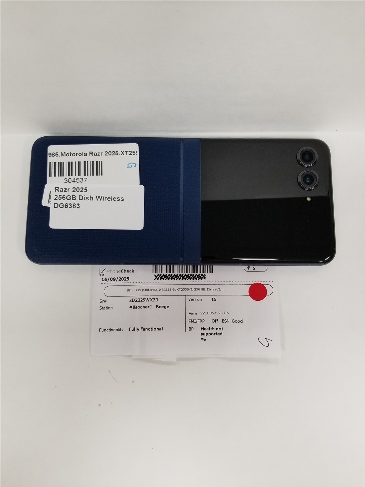 Motorola Razr 2025 256GB Blue XT2553-3 (Dish Wireless) Fully Functional DG6383