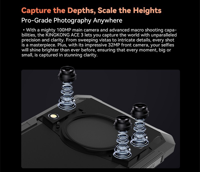 Cubot KingKong ACE 3 Rugged phone 24GB+256GB,100MP NFC 6.58″ Dual Screen