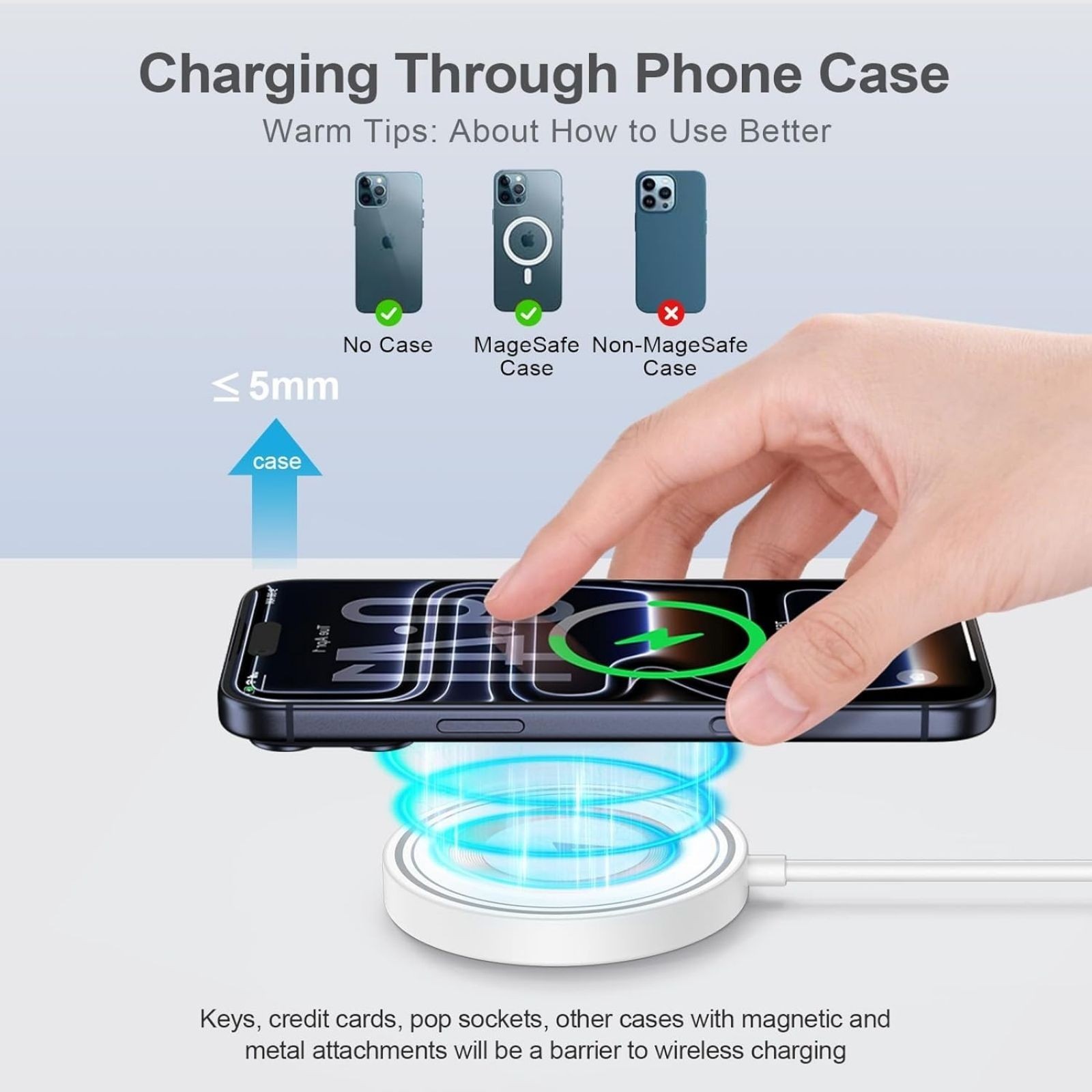 15W Wireless Fast Charger Pad for Samsung Galaxy S26+ S26 S25 4FT