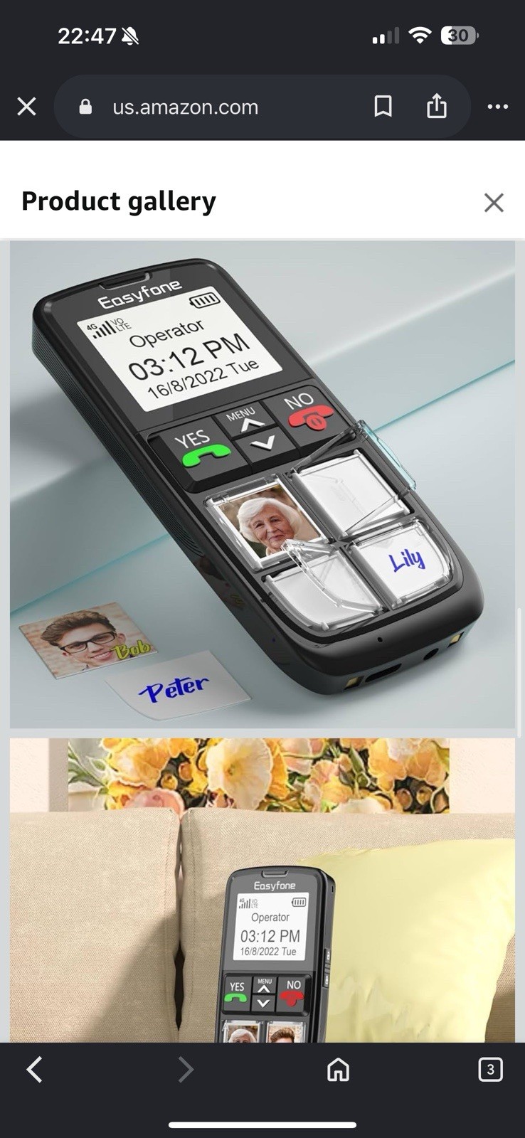 Easyfone T6 4G Picture Button Cell Phone for Seniors and Kids | Easy-to-Use |