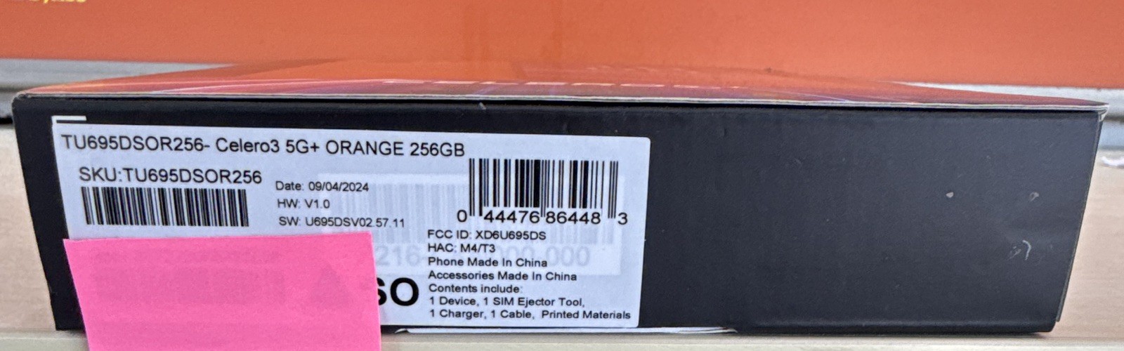 Celero Celero 5G+ 256GB Orange 8GB RAM 7in 108MP 5G MPN TU695DSOR256