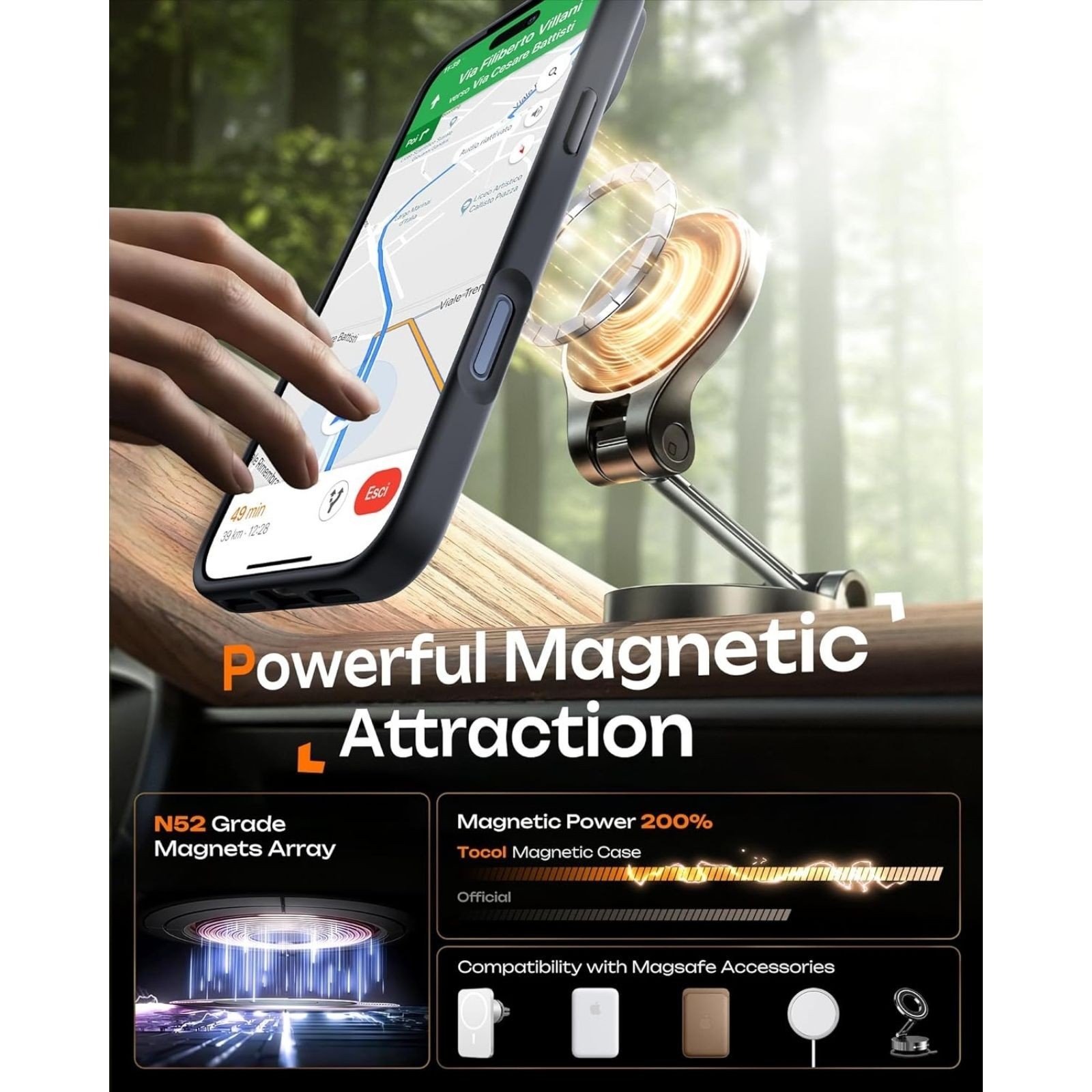 iPhone 17 Pro Case, Built-in Magnetic Ring, Full Camera Protection, Drop Protect