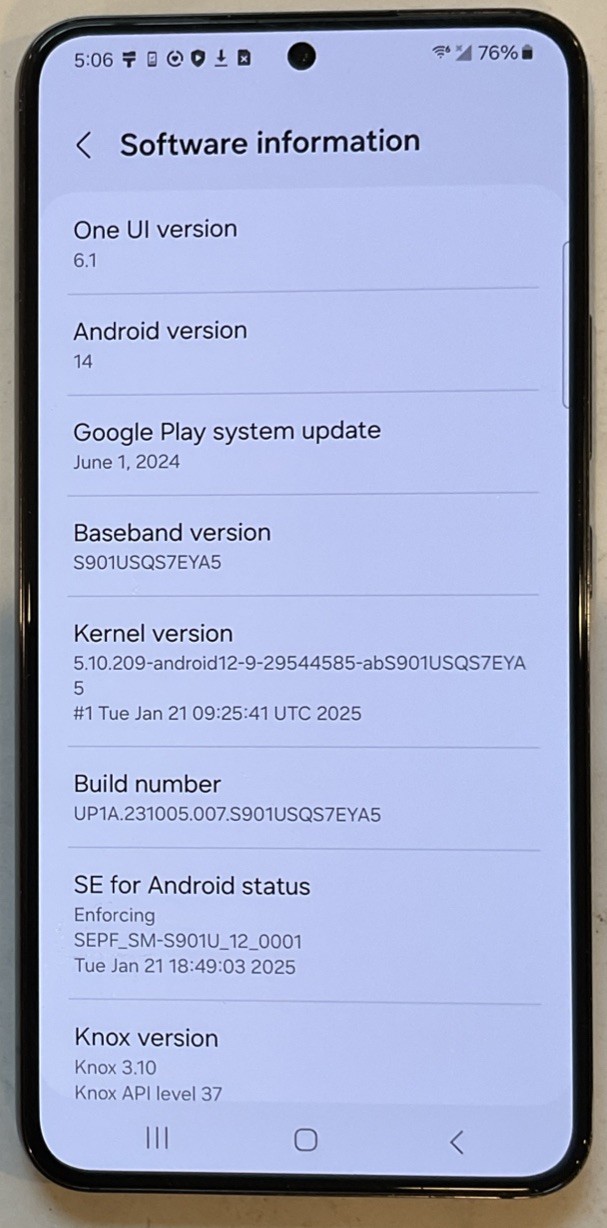 TESTED USED GSM UNLOCKED SAMSUNG GALAXY S22, SM-S901U 128GB ANDROID SMARTPHONE