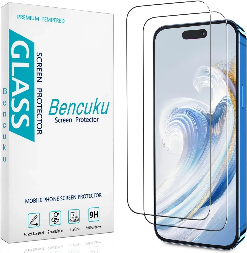 2PCS Screen Protector for iPhone 15 Pro Max 6.7 Inch Tempered Glass Anti Scratch