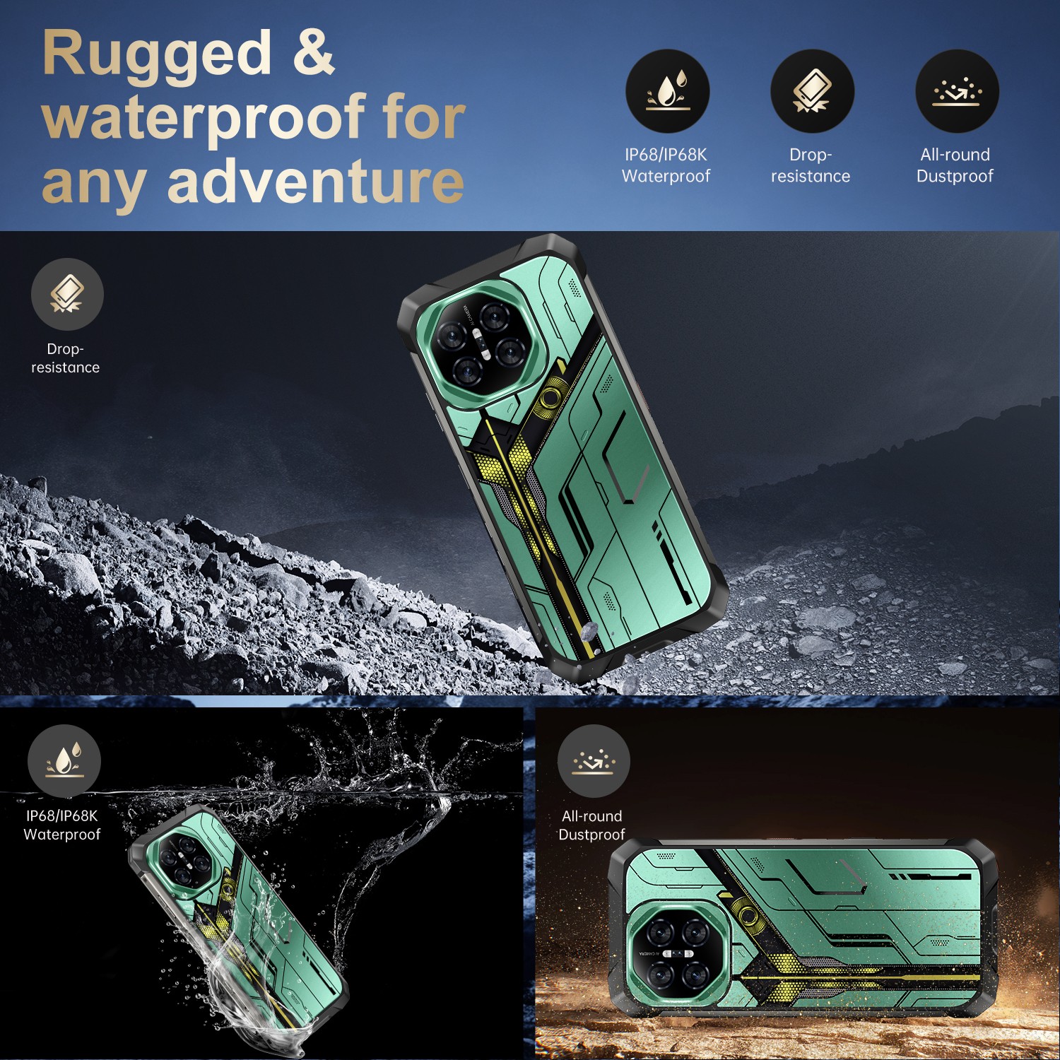 Unlocked Smartphone R26 Ultra 12GB+256G Dual Sim 5G Rugged Cell Phone 10000mAh