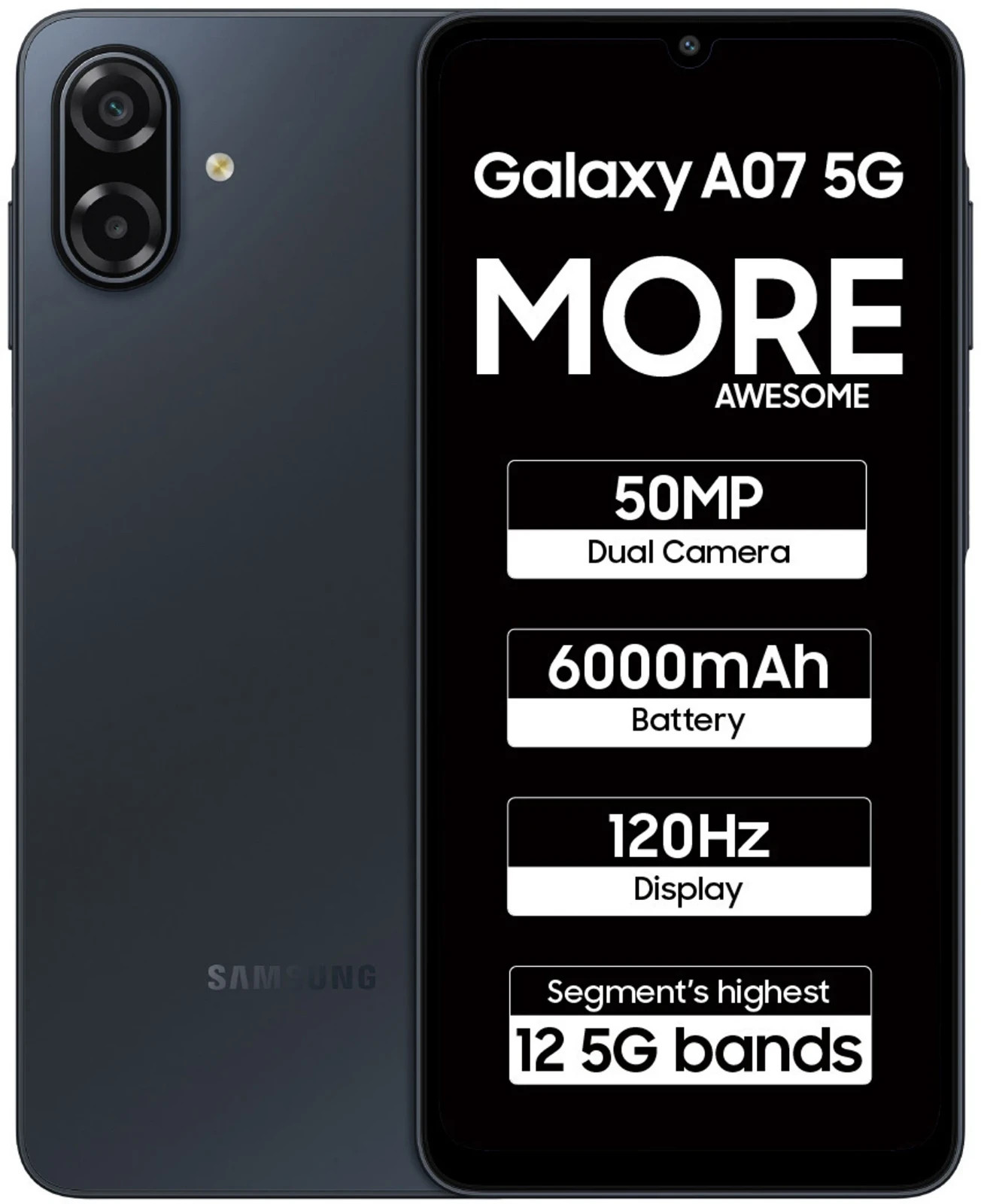 Samsung Galaxy A07 5G (Black 6GB RAM, 128GB ) Dimensity 6300 Global Version