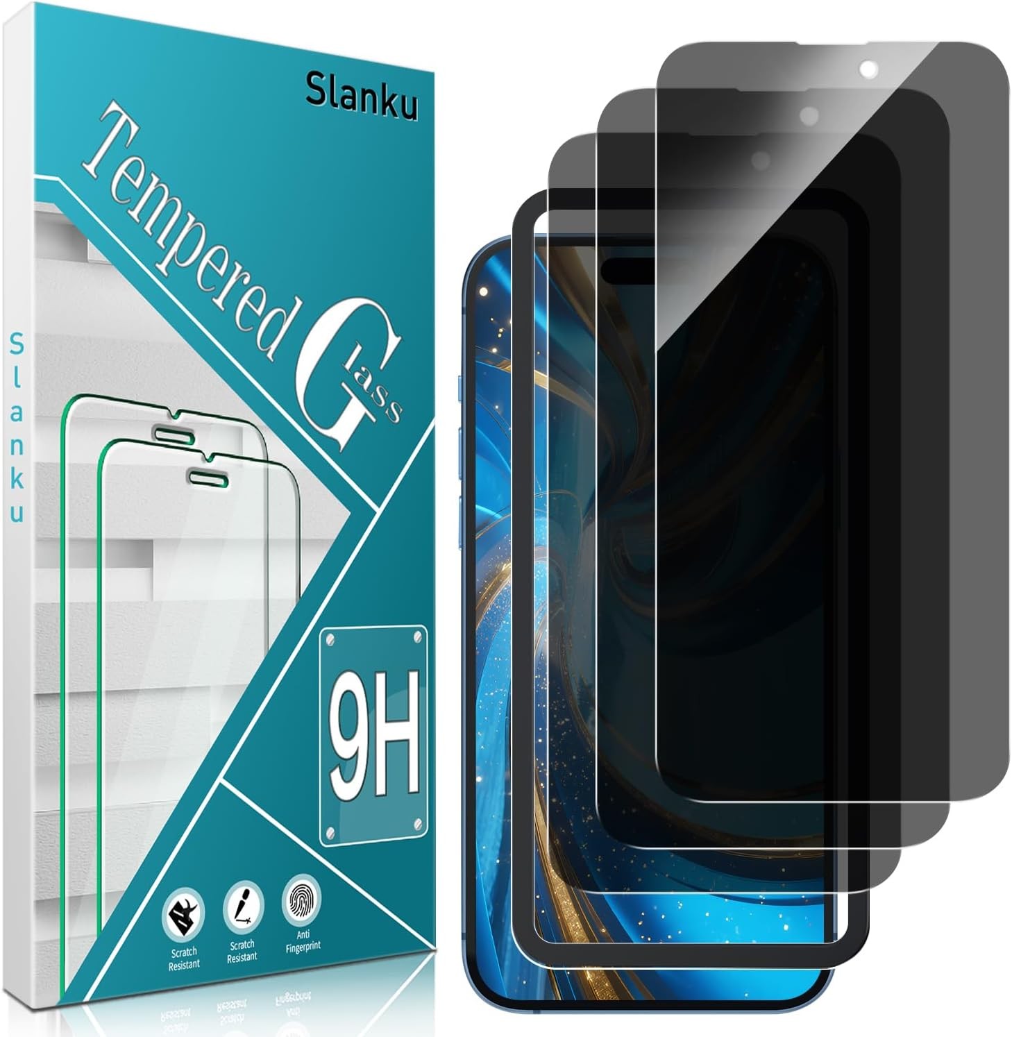 3PCS Privacy Screen Protector & Installation Frame for iPhone 15 Pro Max Anti Sp
