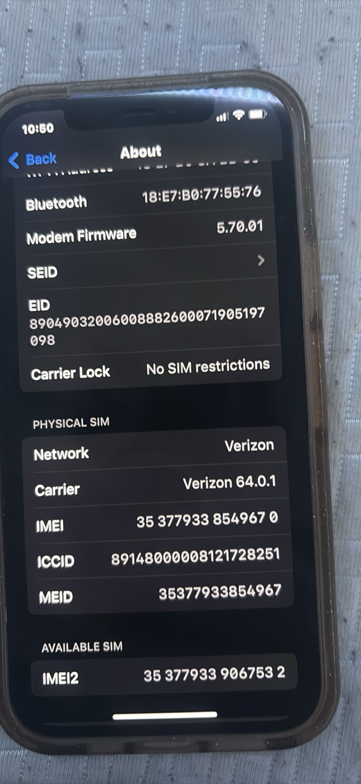 Apple iPhone 12 – Unlocked – Clean IMEI – Face ID & True Tone