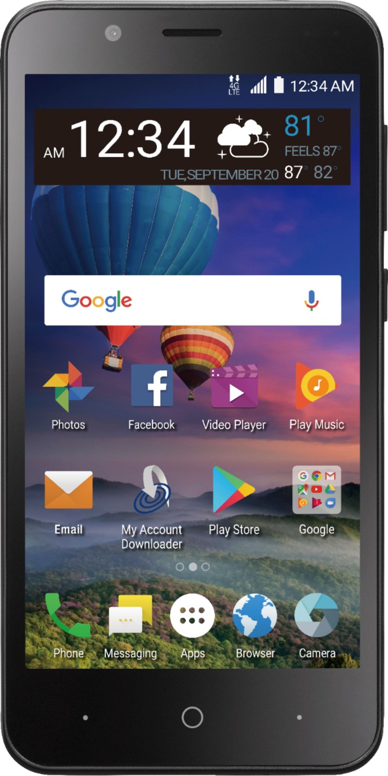Simple Mobile – ZFIVE G Z557BL 4G LTE 16GB Memory Smartphone, microSD up to 32GB