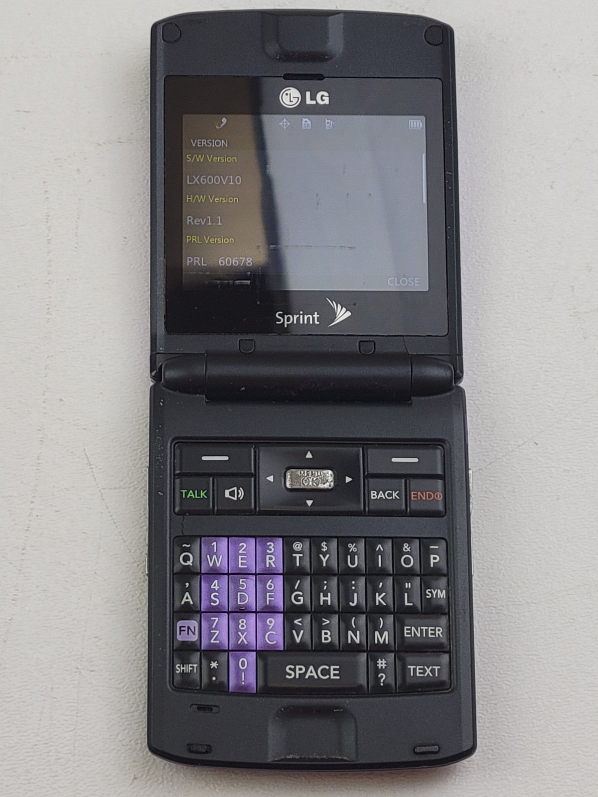LG Lotus (LX600) Floral Purple Cell Phone for Sprint – WORKS! – H6198