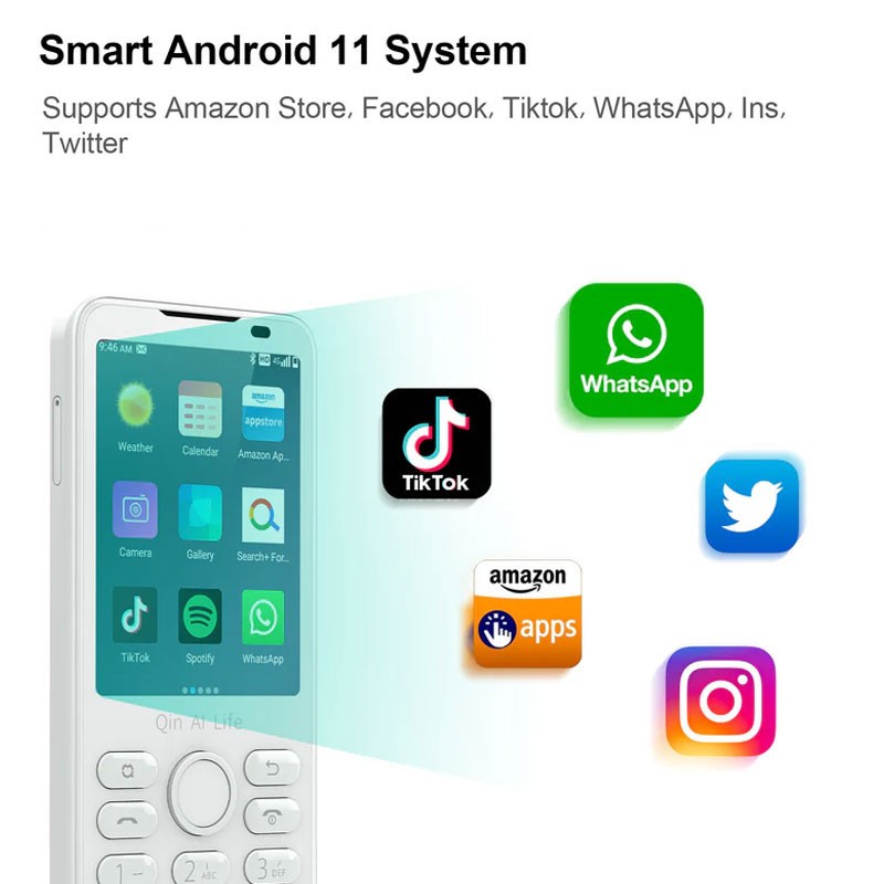MINI QIN F21 PRO 4G LTE Android 11 Smartphone Slim Keyboard Fashion Slim Mobile