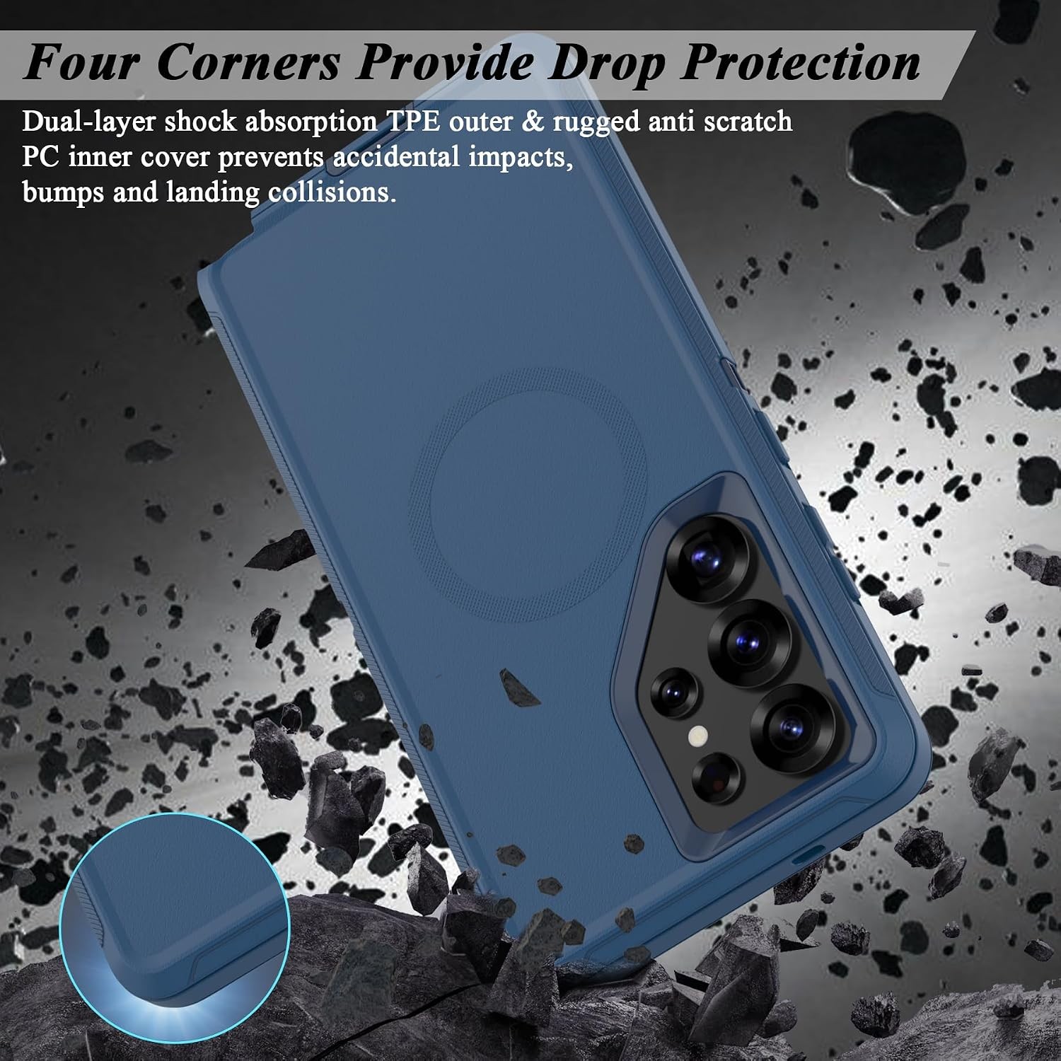 For Samsung Galaxy S25 Ultra Case, Heavy Duty Belt Clip Holster Kickstand