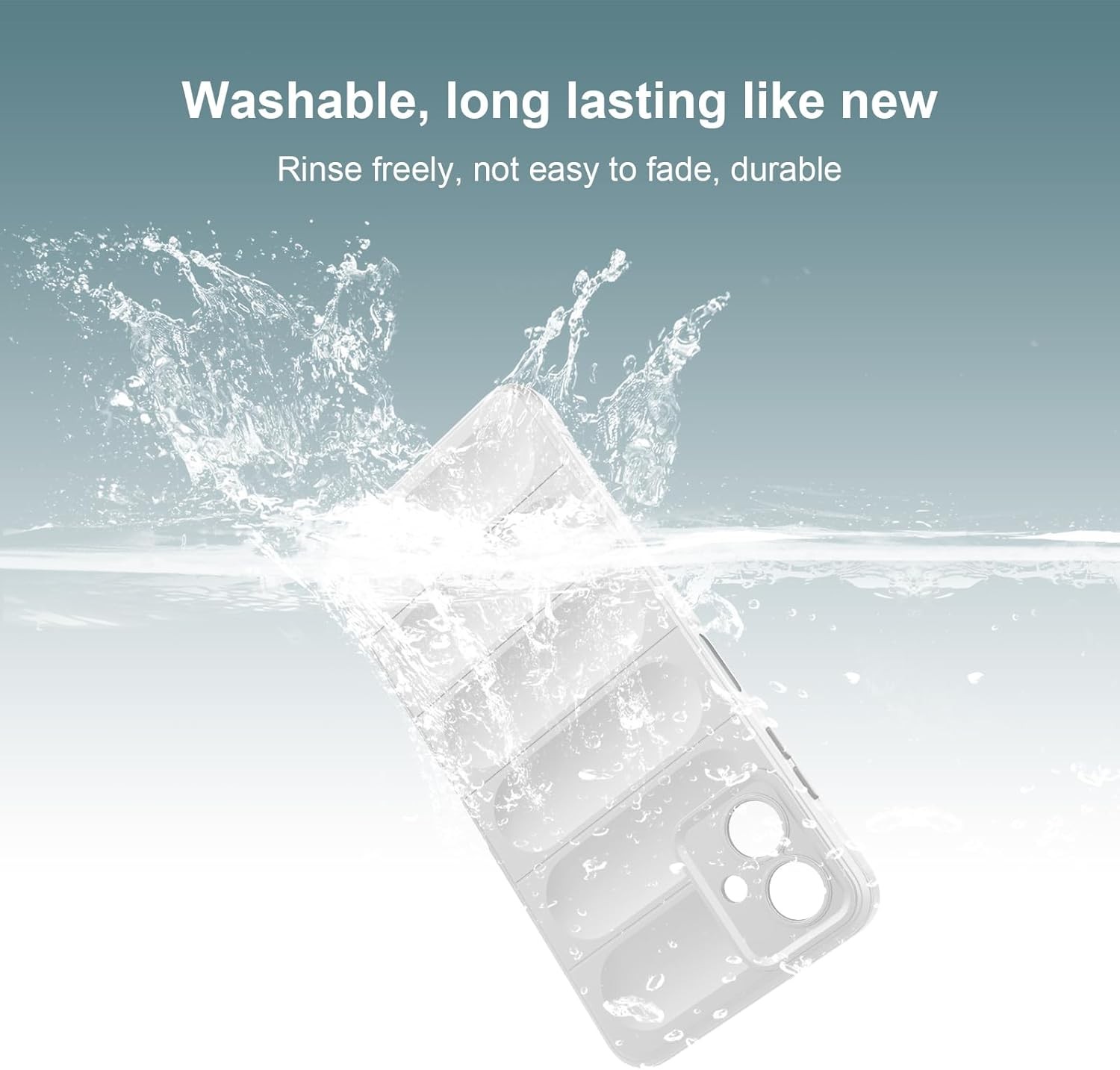 Silicone Case for Samsung Galaxy A06, Shockproof with Camera Protection, White