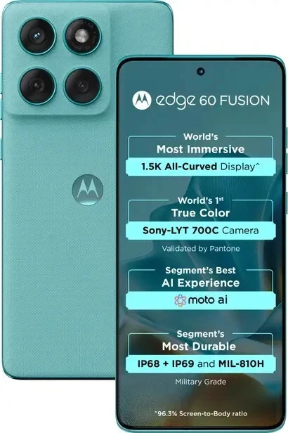 MOTOROLA Edge 60 Fusion 5G Factory Unlocked Dual SIM 8GB RAM 256GB ROM-Amazonite