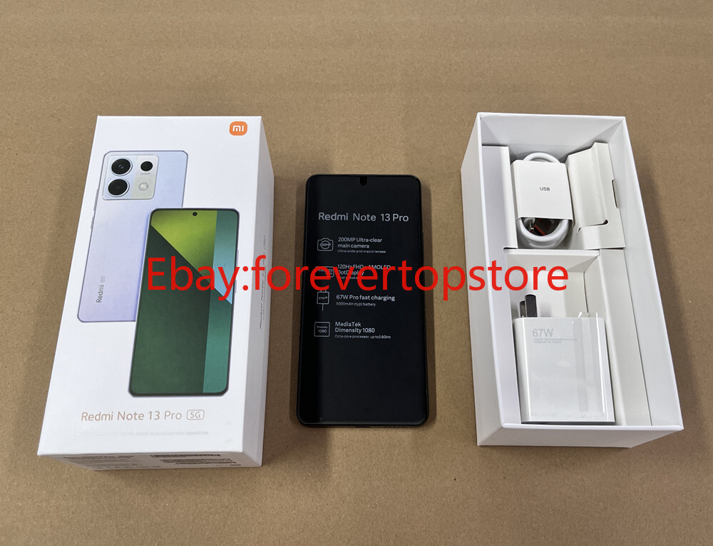 Unlocked Xiaomi Redmi Note 13 Pro 5G 6.67″ 200MP 128/256/512GB Android 5100mAh
