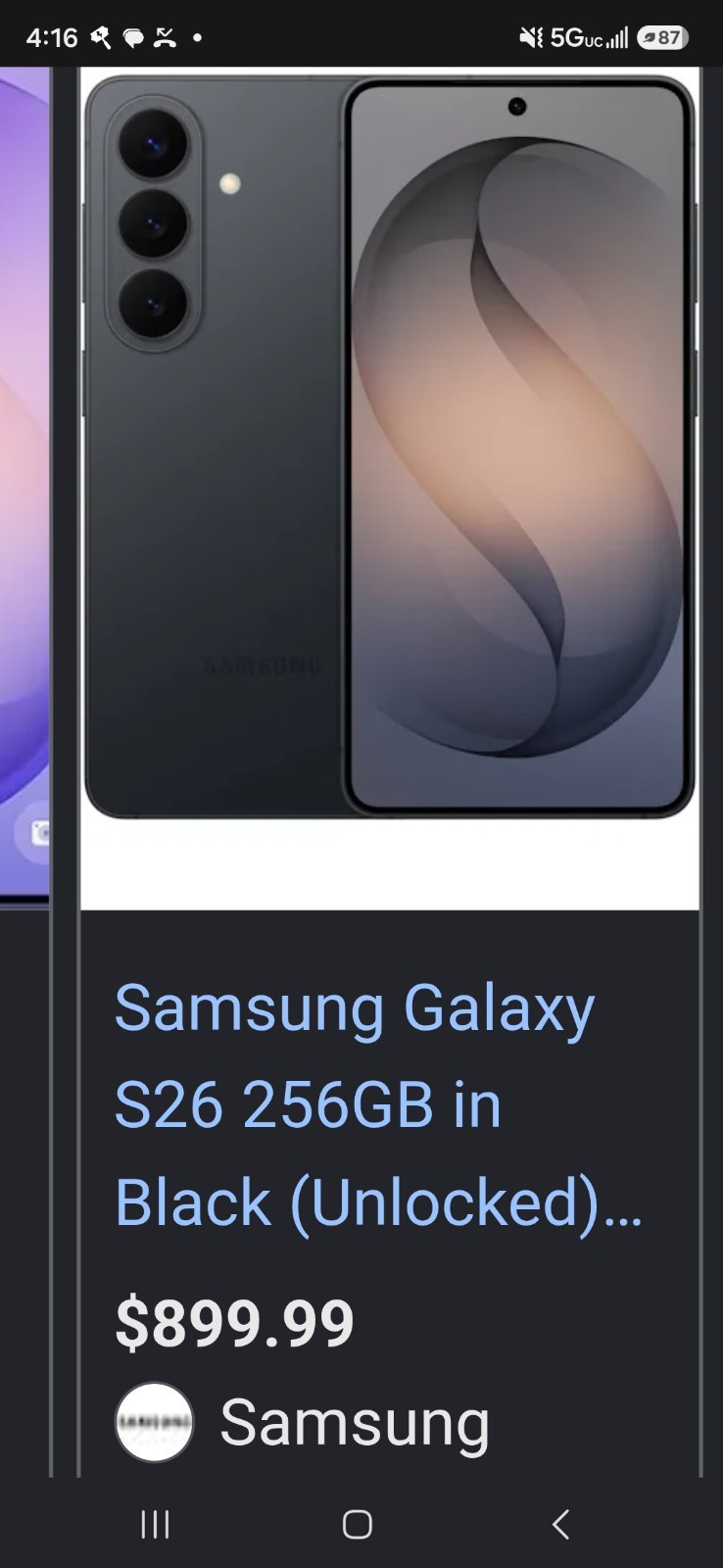 Samsung Galaxy S25 FE – 128 GB – Navy (Unlocked)