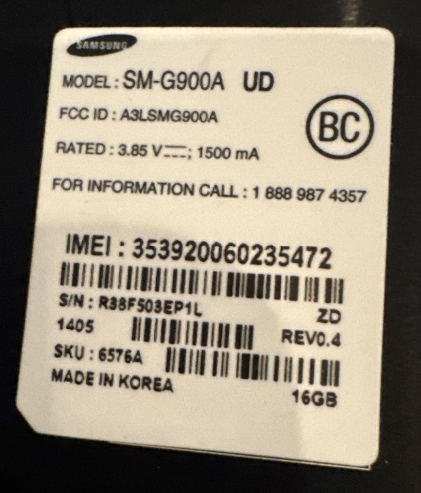 Samsung Galaxy S5 SM-G900A (ATT) White 16GB Fast Ship Fair Used Broken!!