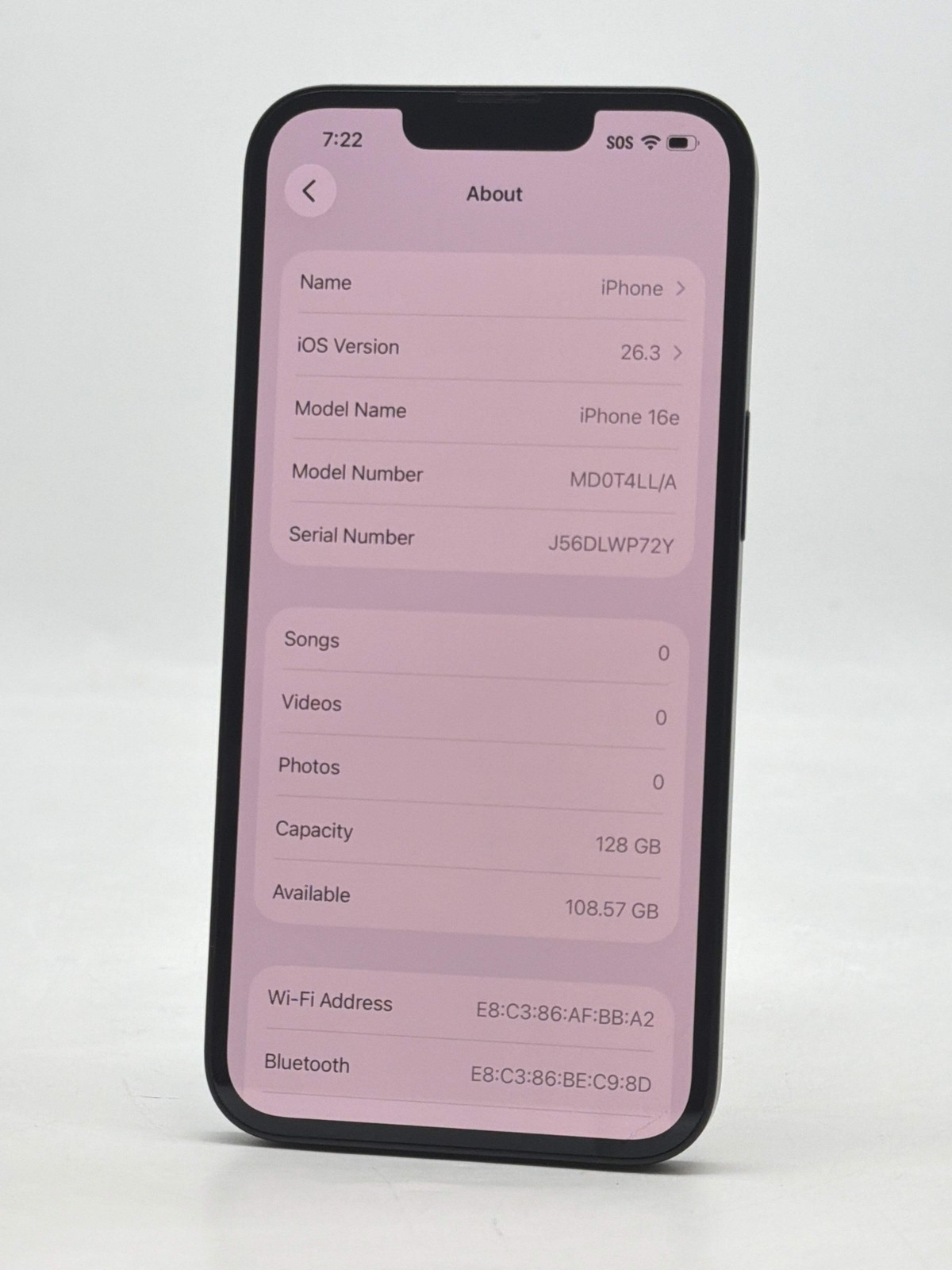 Boost Apple iPhone 16e A3212 128GB Black 100% Battery Health – Cracked Back