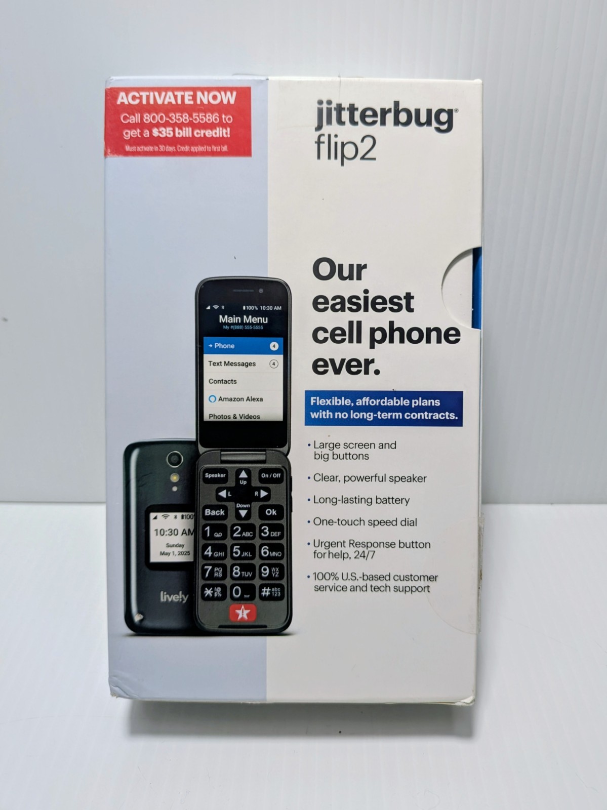 Jitterbug Flip 2 Cell Phone Seniors Graphite Gray Brand New in Box