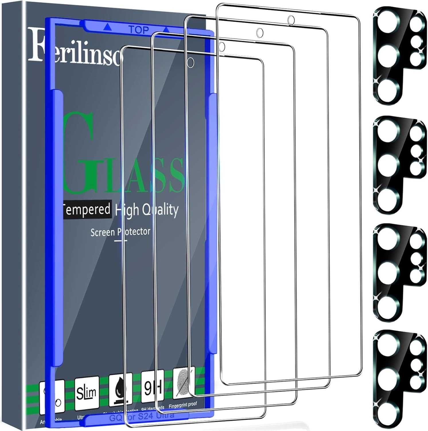 5 in 1 Protector de Pantalla Cristal Vidrio Templado Para Samsung Galaxy 24Ultra