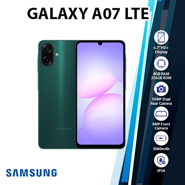 Samsung Galaxy A07 LTE Android Cell Phone (GREEN/8GB+256GB/Dual SIM/Unlocked)
