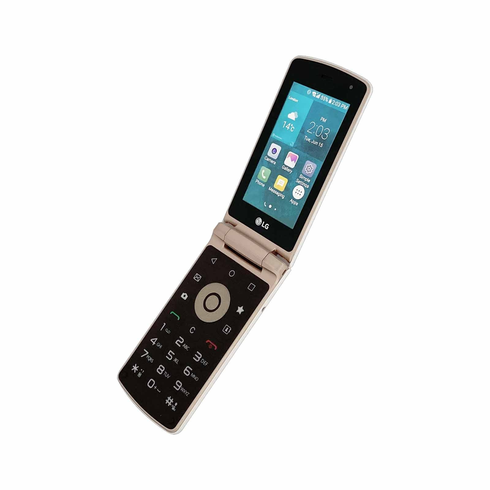 LG X100 Smart Folder White Unlocked 4G Android Flip Phone 16GB 3.3″ Clamshell