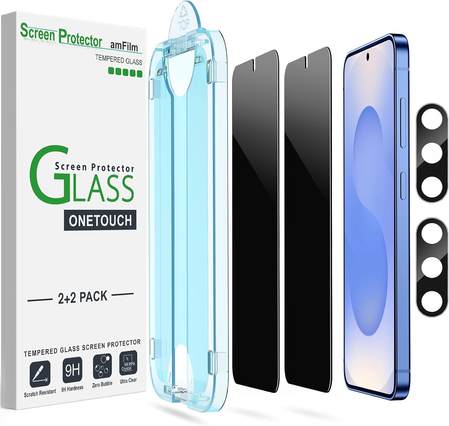 2PCS Privacy Screen Protector & Camera Lens Protector for Samsung Galaxy S25 6.2