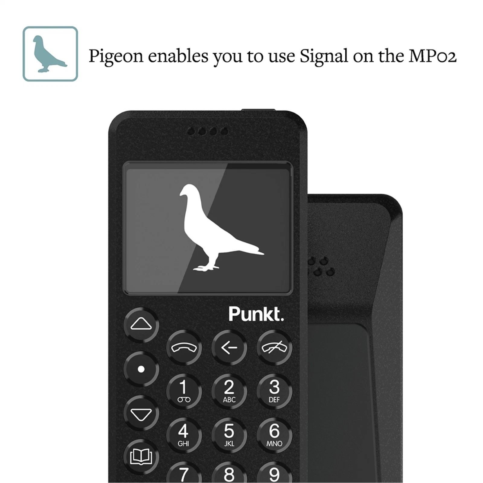 Punkt. MP02 Minimalist 4G LTE Cell Phone – 2GB RAM, 16GB Storage – Black