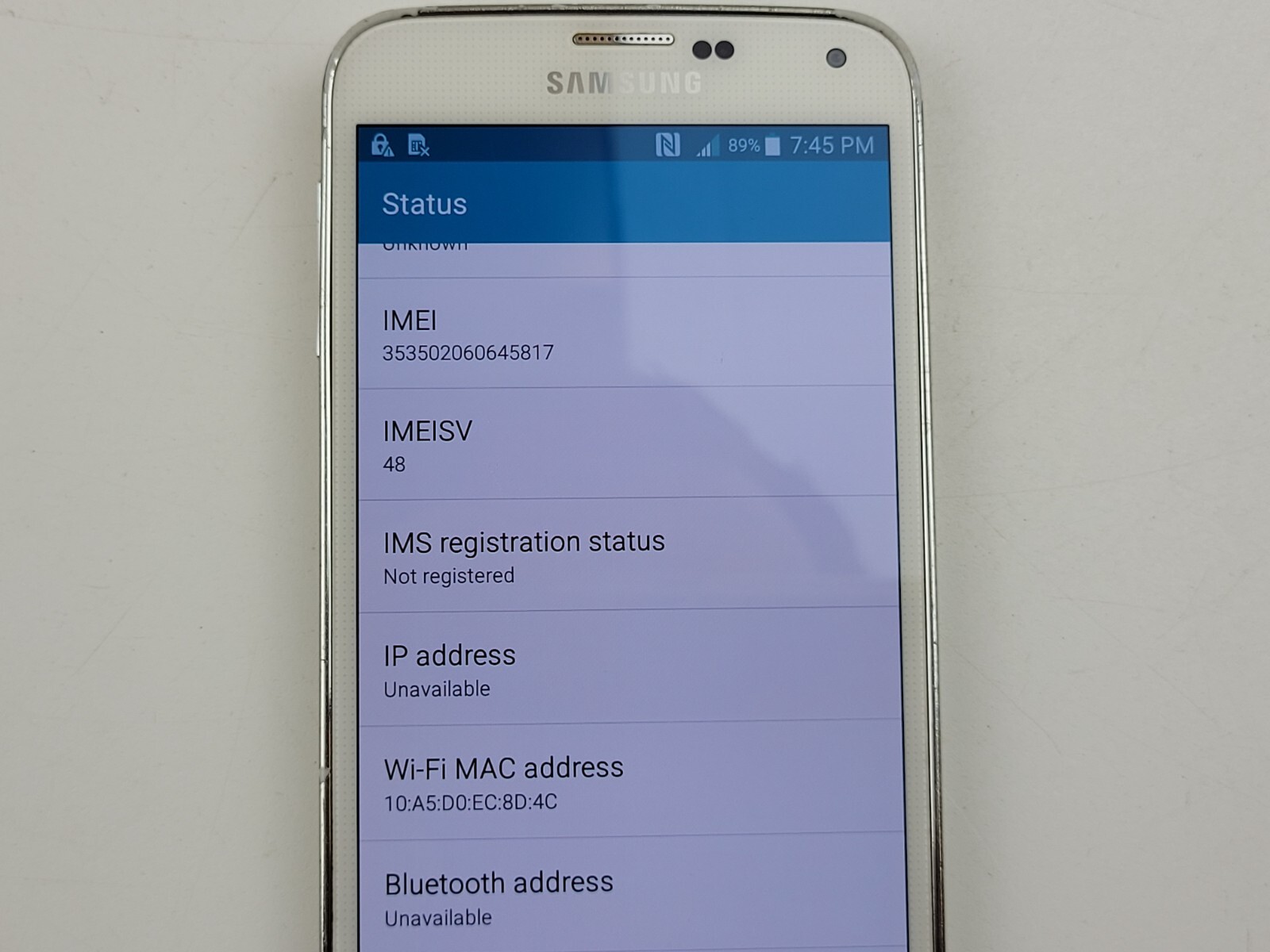Samsung Galaxy S5 (SM-G900A) 16GB – White (AT&T) Smartphone – Clean IMEI – J9216