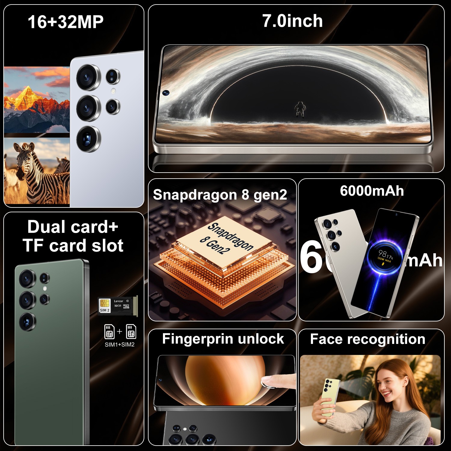 Unlocked Cell Phone 25 Ultra Dual SIM 5G Smartphone Android 15 Cheap Phone
