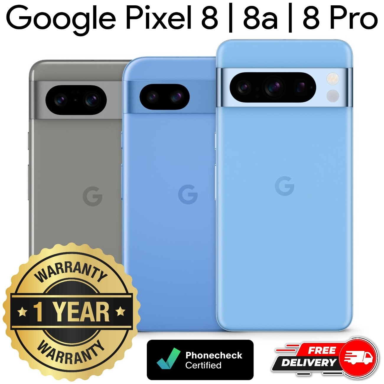 Google Pixel 8 | 8a | 8 Pro – 128GB | 256GB – Unlocked Verizon T-Mobile AT&T