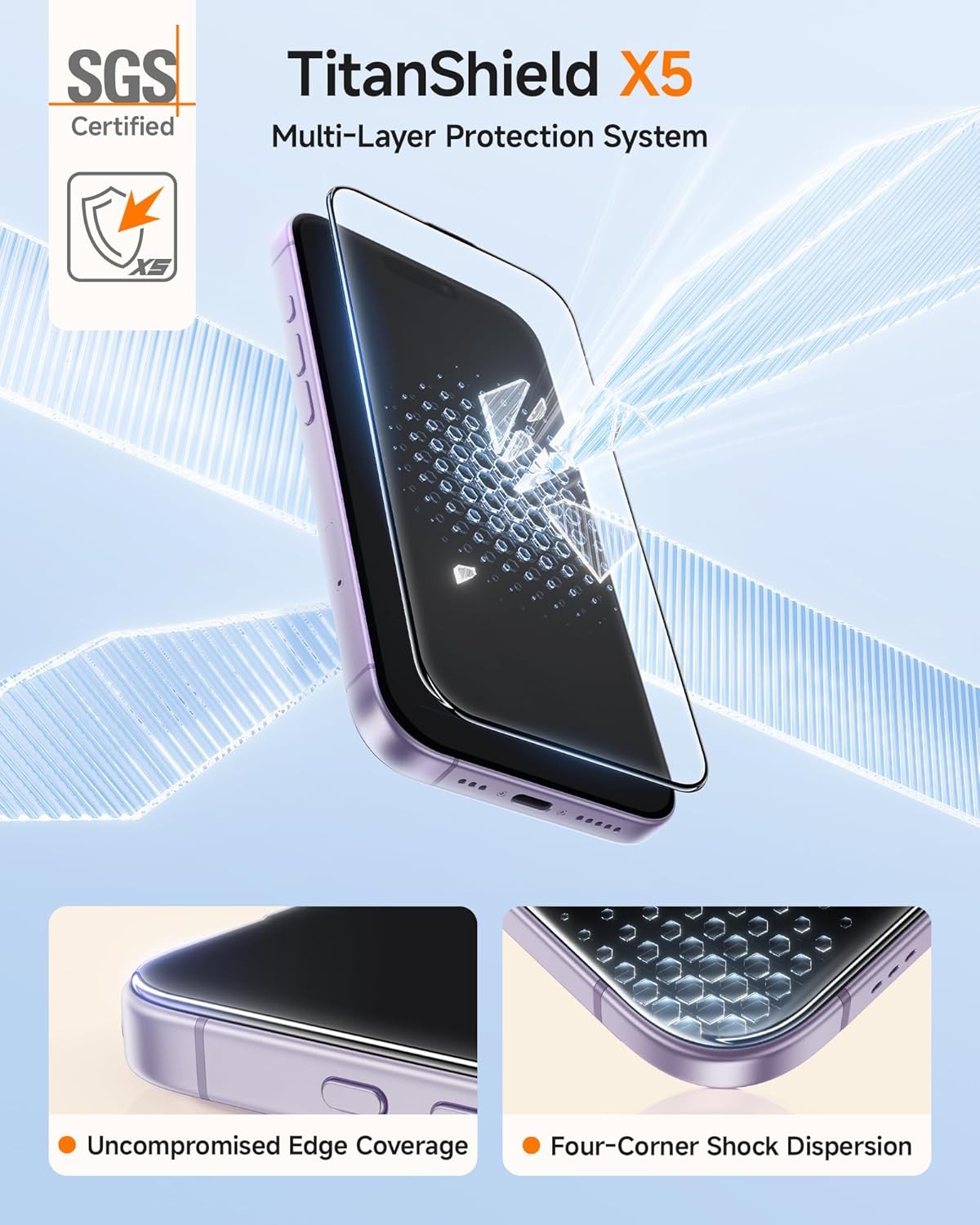 3PCS Screen Protector for iPhone 17 5X Stronger Reinforced Glass Advanced Shatte