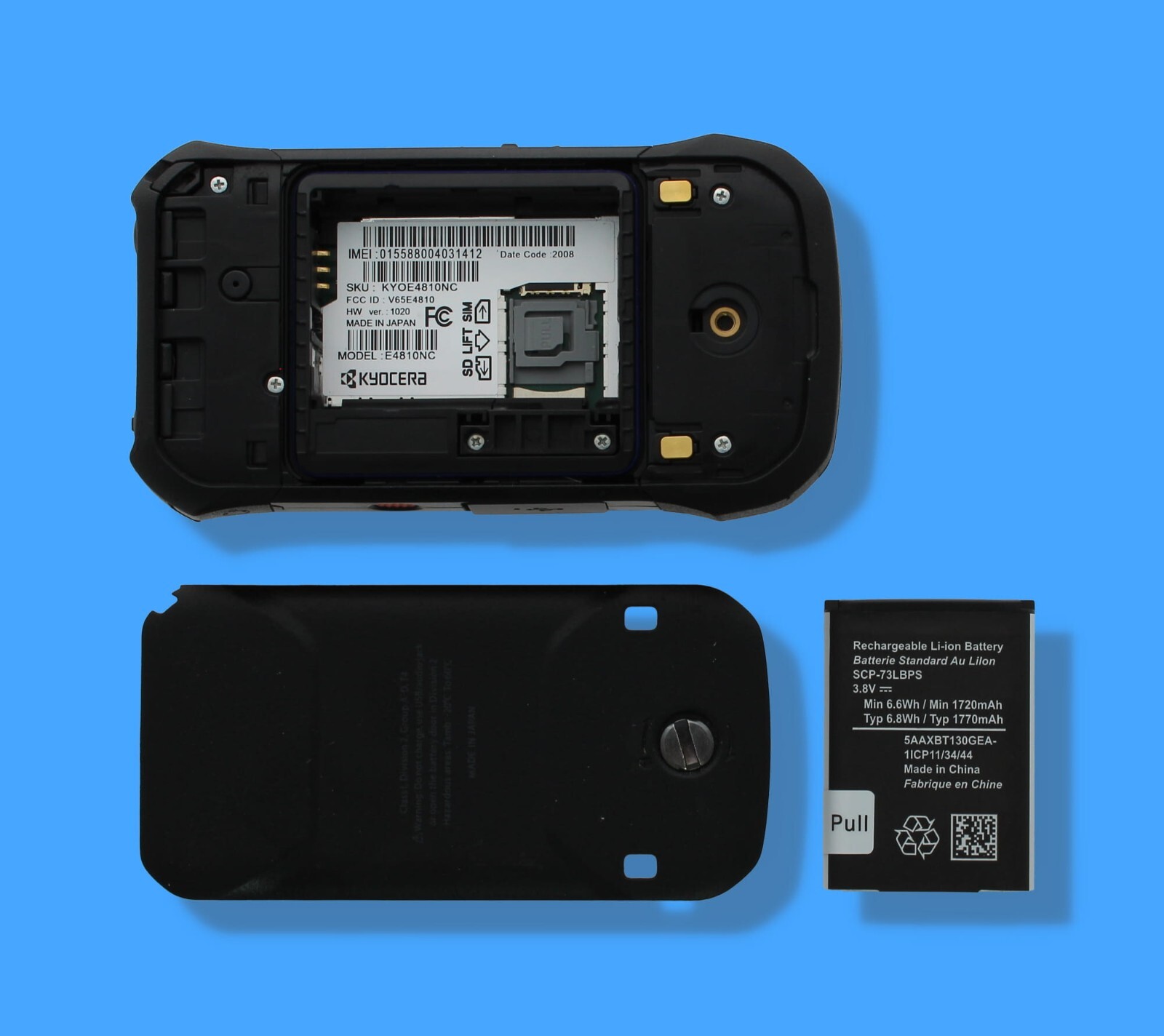 VERIZON KYOCERA DURAXV E EXTREME E4810NC RUGGED 16GB NO CAMERA BLACK