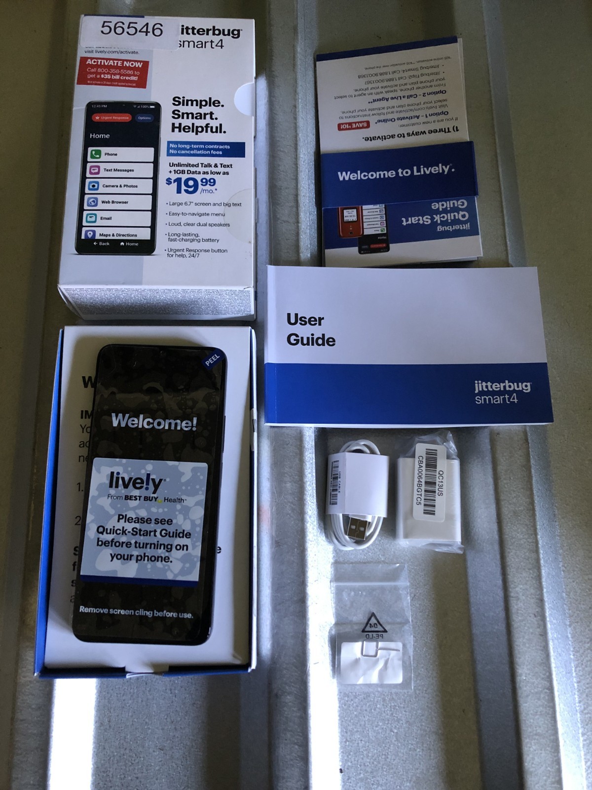 Jitterbug Smart4 TCL T608G Lively Smartphone Senior Phone Open Box