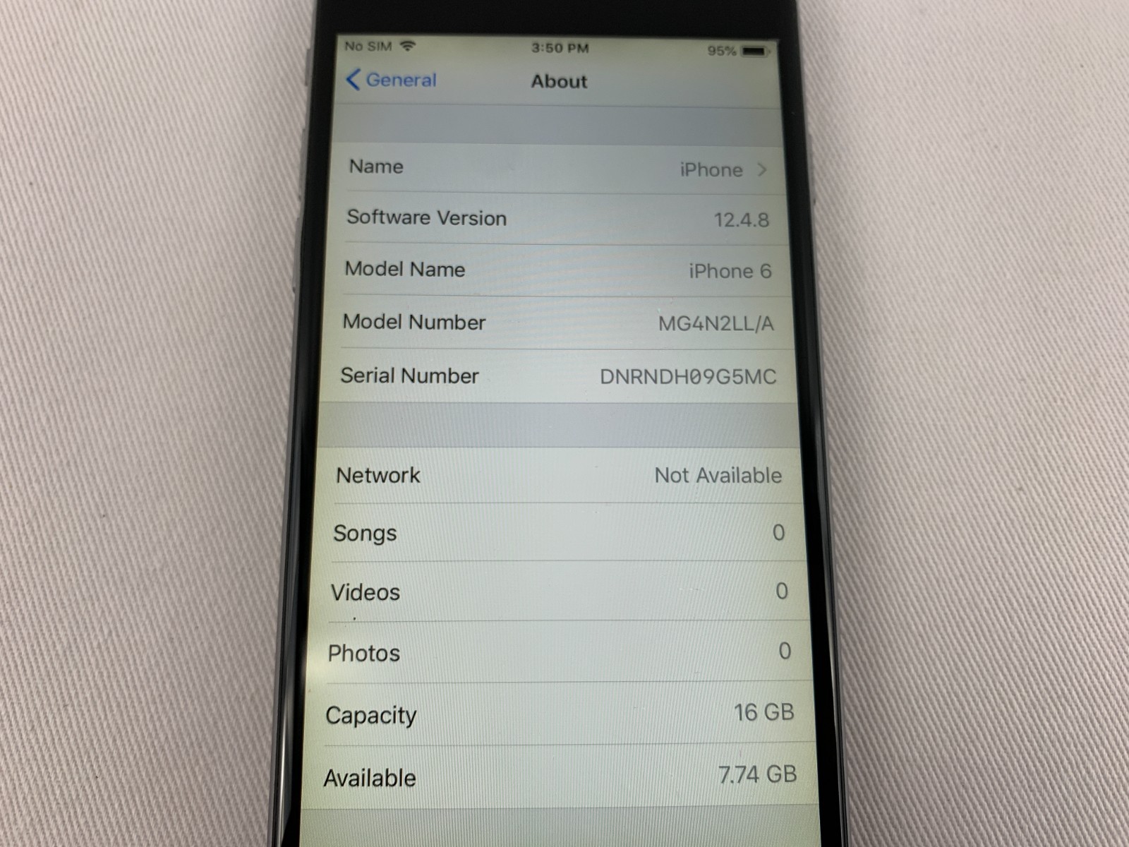 Apple iPhone 6 A1549 Model MG4N2LL/A Space Gray 16GB, TESTED & Working