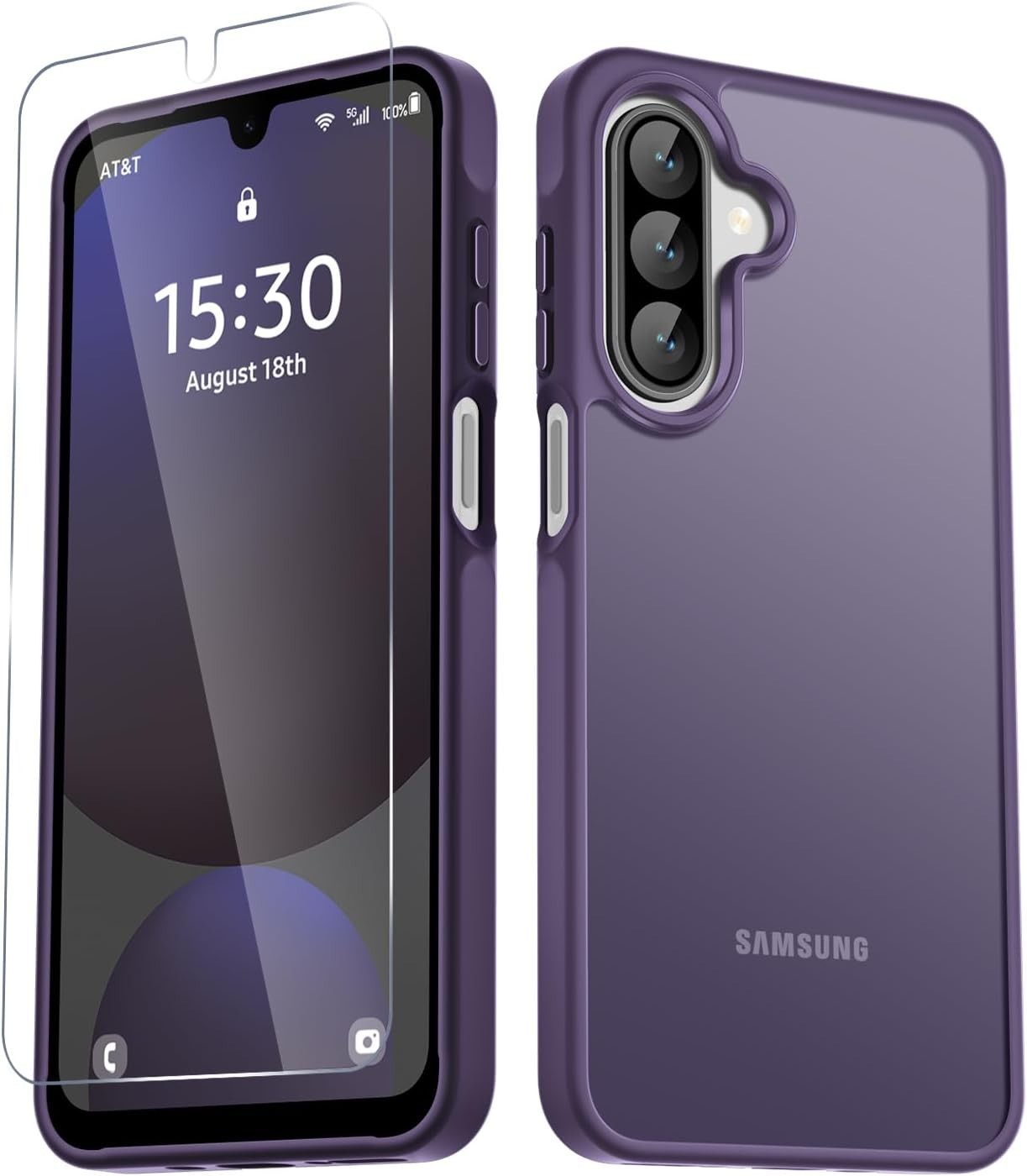 Samsung Galaxy A17 5G Case, Matte Phone Case with Screen Protector, Dark Green