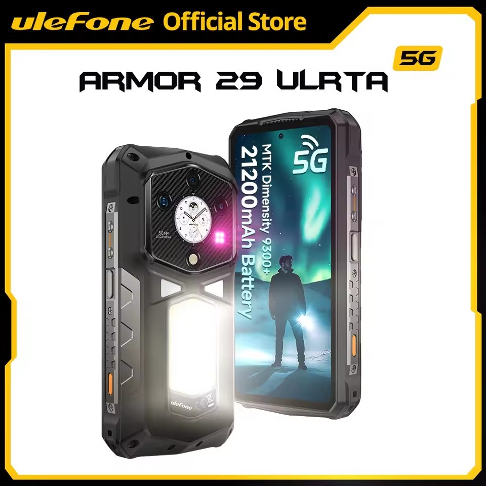 Global Ulefone Armor 29 Ultra 5G Rugged Phone 16GB+1TB Dual Screen 120W 21200mAh
