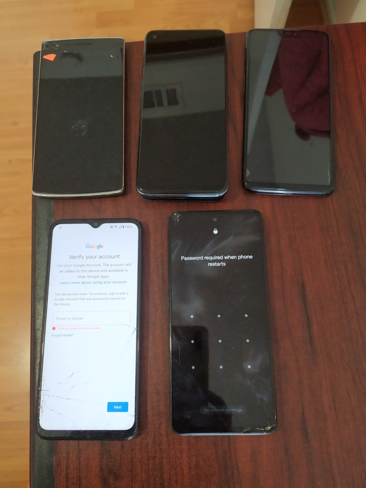 Lot of 5 OnePlus Nord N300 5G CPH2389 /N30 CPH2515/N10 5G/One A0001/other
